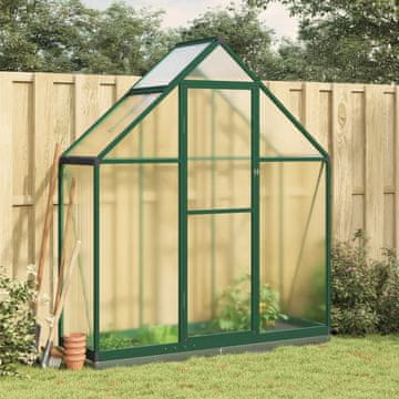 Vidaxl Staklenik s osnovnim okvirom, zeleni, 169x58x202 cm, aluminij