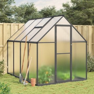 Vidaxl Staklenik s okvirom, antracit, 224x169x195 cm, aluminij