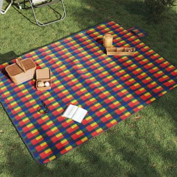 Vidaxl Sklopiva deka za piknik višebojna karirana 200x150 cm