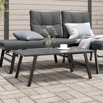 Vidaxl Vrtni stolić za kavu crni 90x45x35 cm obojeni čelik