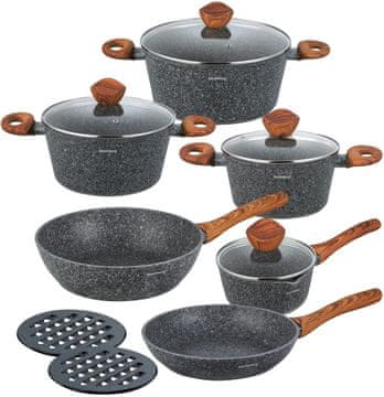 KLAUSBERG SET OD 12 GRANITNOG POSUĐA KB-7242 GRANITNO DRVO