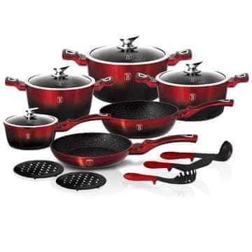 KINGHoff BERLINGER HAUS BLACK BURGUNDY POTS LINE 15 ELE BH-1632