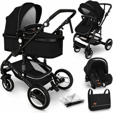Kiduku Kombinirana kolica 3u1 Crna/Crna