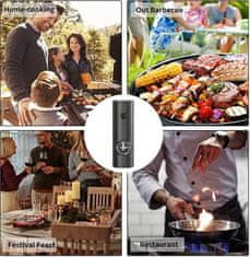 HOME & MARKER® Električni mlinac za začine, sol i papar, kompaktan i jednostavan za korištenje 55x50x180 mm | ESPICE