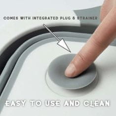 Netscroll Sklopivo kuhinjsko cjedilo 3 u 1 s daskom za rezanje i posudom 40 x 30 cm, višenamjensko kuhinjsko cjedilo