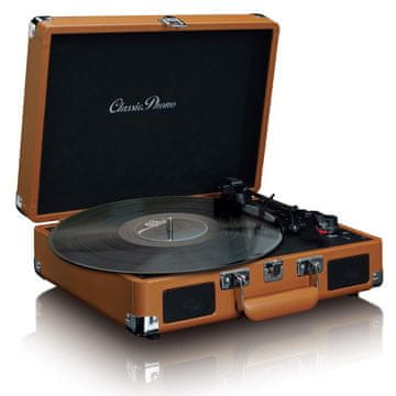 LENCO TT-10BN - Gramofon s ugrađenim zvučnicima, retro smeđa boja