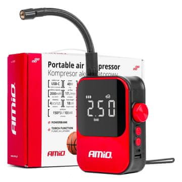 slomart AMiO Akumulatorski kompresor ACOMP-20, 150 PSI, Powerbank, 40W