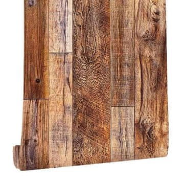 Netscroll Samoljepljiva zidna naljepnica, izgled prirodnog drva, 300x45 cm, vodootporna, za zidove i namještaj, lako čišćenje i uklanjanje, VintageWall
