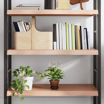 Vidaxl Polica, smeđa, 80x40x(2-6) cm, lakirano puno hrastovo drvo