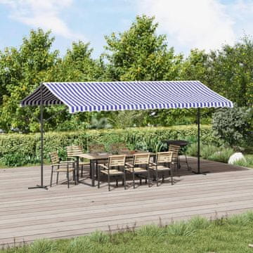 Vidaxl Samostojeća vrtna nadstrešnica plavo-bijela 500x300 cm