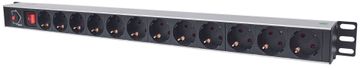 Intellinet ITL 714044 PDU, 12 utičnica, V-Rack, EU Schuko, s prekidačem i zaštitom