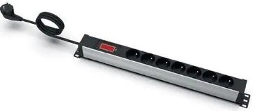 EMI EMI Power strip 19" 7 utičnice s mjernim ampermetrom, kabel 3m, uni-schuko utikač