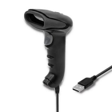 Qoltec Qoltec 50866 Laserski čitač barkodova 1D | CCD | USB | Crni