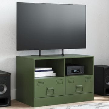 Vidaxl TV stalak maslinasto zelene boje 67x39x44 cm čelik