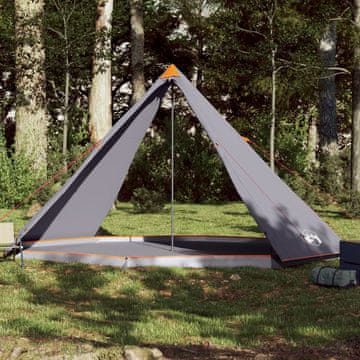 Vidaxl Obiteljski šator Tipi za 8 osoba, sivo-narančasti, vodootporan