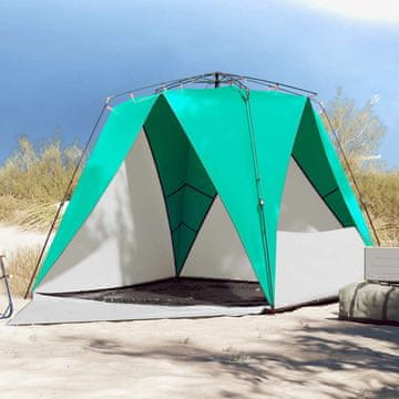 Vidaxl Šator za plažu, za 4 osobe, morsko plava, brzo postavljanje, vodootporan