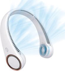 Netscroll Prijenosni ventilator za vrat, bez uporabe ruku, 3 brzine, USB-C punjenje, tihi rad, hlađenje lica i vrata, siguran za kosu, NeckFan