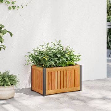 Vidaxl Vrtna žardinjera 45x30x27,5 cm Masivno bagremovo drvo i čelik