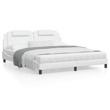 Vidaxl Okvir kreveta s uzglavljem bijeli 180x200 cm umjetna koža
