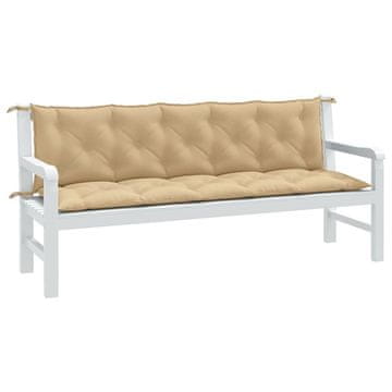 Vidaxl Jastuci za vrtnu klupu, set od 2, bež melanž, 180x50x7 cm