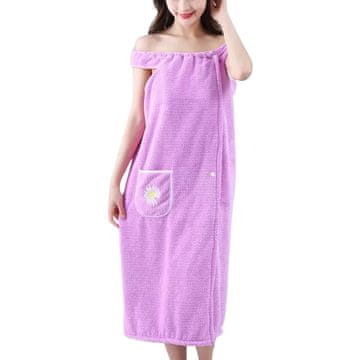 VIVVA® Mekan i udoban ženski kopalni plašt za plažu i bazen, vijolične boje, 75 x 140 cm | TOALINA