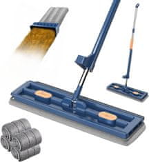 HOME & MARKER® Samočisteći mop za podove s automatskim cijeđenjem i 2 perive krpe, za mokro i suho čišćenje | SVEEPA