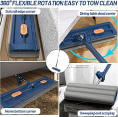 HOME & MARKER® Samočisteći mop za podove s automatskim cijeđenjem i 2 perive krpe, za mokro i suho čišćenje | SVEEPA