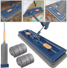 HOME & MARKER® Samočisteći mop za podove s automatskim cijeđenjem i 2 perive krpe, za mokro i suho čišćenje | SVEEPA