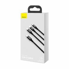 BASEUS kabel za punjenje TypeC 3u1 Lightning TypeC/Micro 20W PD 1,5 m crni