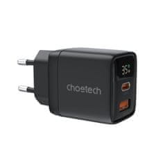 Choetech PD6052 GaN punjač USB / USB-C 35W, crno