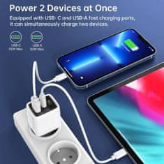 Choetech PD6052 GaN punjač USB / USB-C 35W, crno