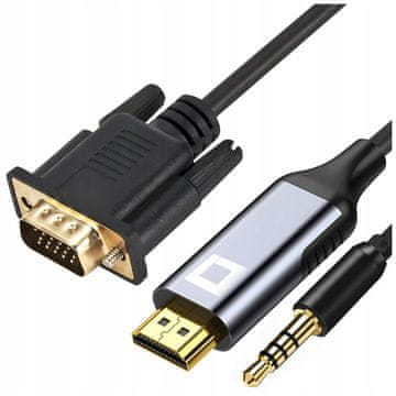 CO2 Co2 Vga - Hdmi Kabel Konverter Audio Adapter Full Hd 60Hz 3M