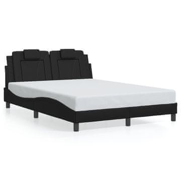 Vidaxl Okvir za krevet s LED rasvjetom crni 140x200 cm umjetna koža