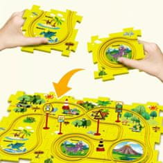 JOJOY® Interaktivna dječja slagalica željezničke pruge s dinosaurima, edukativni komplet 15 dijelova | ZOOMSTER Dinosaur
