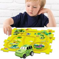 JOJOY® Interaktivna dječja slagalica željezničke pruge s dinosaurima, edukativni komplet 15 dijelova | ZOOMSTER Dinosaur