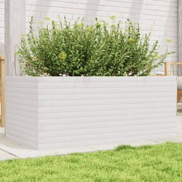 Vidaxl Vrtna žardinjera bijela 110x60x45,5 cm masivni borov drvo