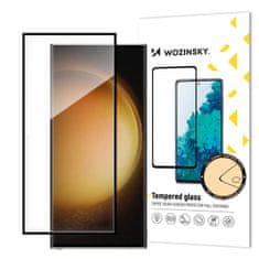 HURTEL 9H kaljeno staklo za Samsung Galaxy S24 Ultra s crnim okvirom, potpuno ljepljivo