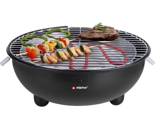  Alpina BBQ električni roštilj, 1250 W, vanjska+unutarnja upotreba