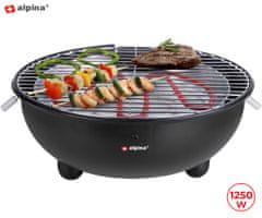 Alpina BBQ električni roštilj, 1250 W, vanjska+unutarnja upotreba