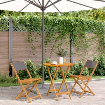 Vidaxl Bistro set od 3 dijela, antracit tkanina i drvo