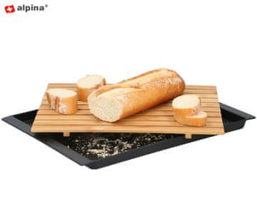 Alpina daska za rezanje s rešetkama, pladanj, bambus, 38x27x2 cm