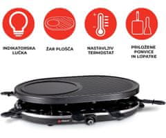 Alpina Grill električni roštilj, 1200 W, glatka + rebrasta ploča