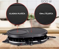 Alpina Grill električni roštilj, 1200 W, glatka + rebrasta ploča