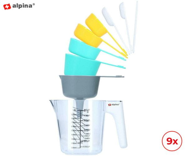  Alpina set mjernih posuda, ABS, 9/1 
