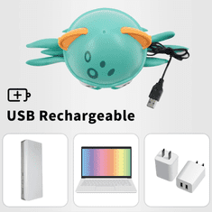 JOJOY® Puzajuća interaktivna hobotnica igračka za bebe, svjetleća i glazbena s efektima | CRAWLTOPUS