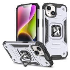 WOZINSKY Ring Armor srebrna maskica s prstenom za prst za iPhone 15 Plus