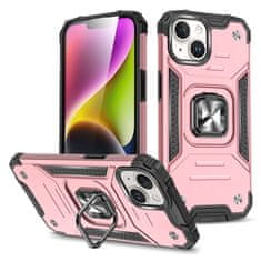 WOZINSKY Ring Armor ružičasto-zlatna maskica za prst s prstenom za iPhone 15 Plus