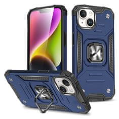 WOZINSKY Ring Armor maskica s prstenom za prst za iPhone 15 Plus plava