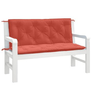 Vidaxl Jastuci za vrtnu klupu, set od 2, crvena melanž boja, 120x50x7 cm