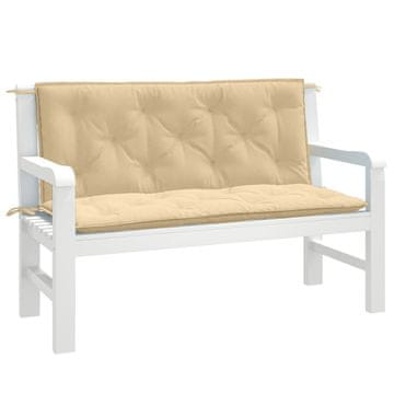 Vidaxl Jastuci za vrtnu klupu, set od 2, bež melanž, 120x50x7 cm